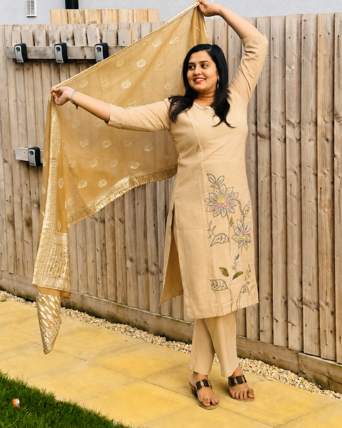 Embroidery Salwar 3 piece Set Pastel Shade Sandal