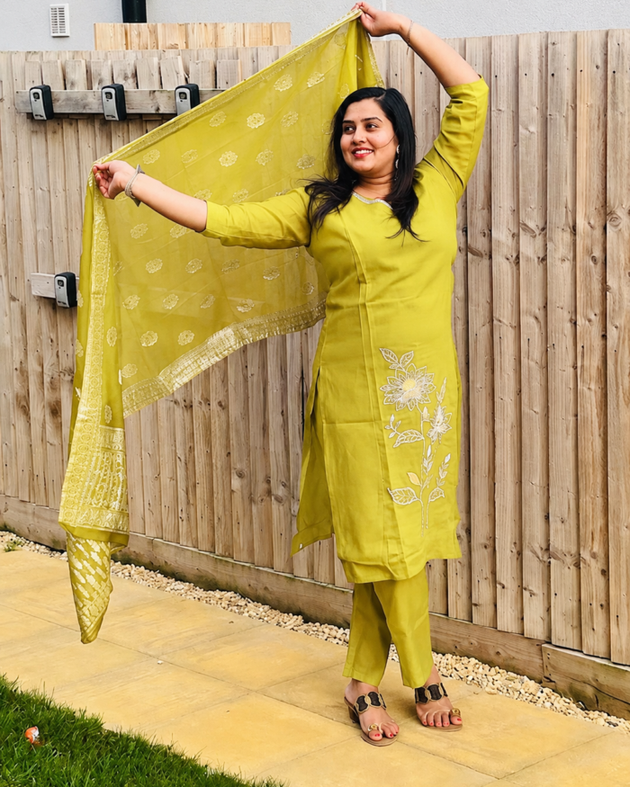 Embroidery Salwar 3 piece Set Pastel Shade Green