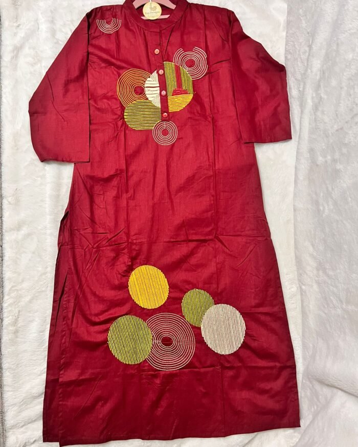 Collar neck Maroon 2 pc set