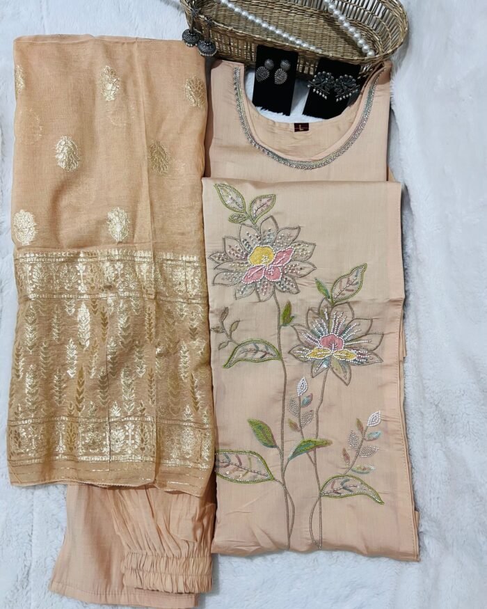 Embroidery Salwar 3 piece Set Pastel Shade Sandal
