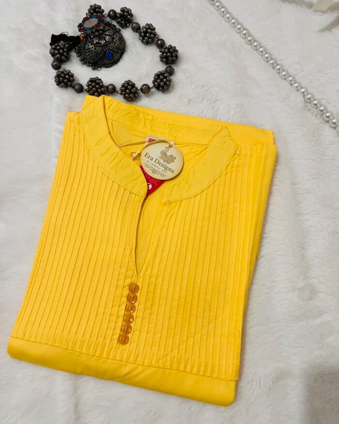 Kurthi plain top 1 piece short yellow