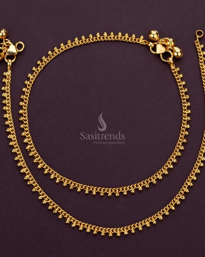 Traditional Micro Gold Plated Beaded Anklets