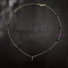 Black Beads Invisible Chain