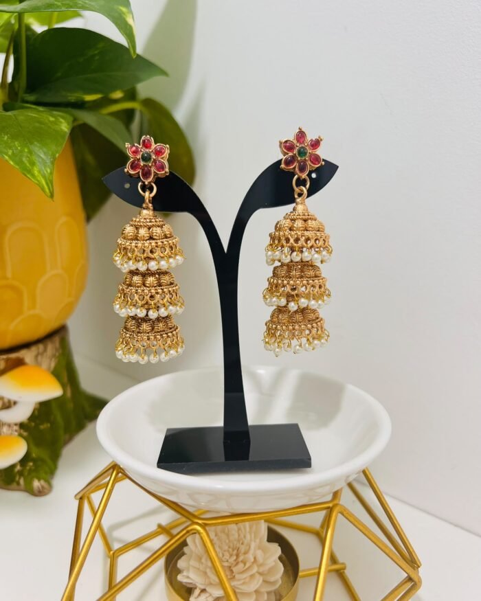 3 layer pearl hanging Jumkas